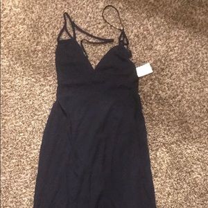 Floor length navy blue maxi dress by Tobi